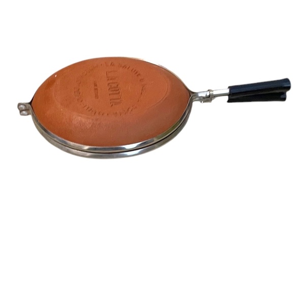 Vintage La Cotta Terra Cotta Earthenware Grill Pan Stove Top Press Made in Italy - Picture 1 of 4